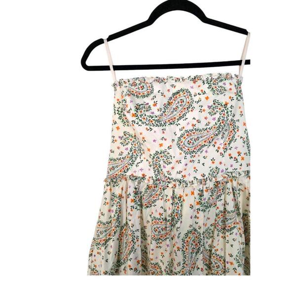 NWT BCBGeneration Midnight Paisley Floral Dress Strapless Ruffled Size 12 - Picture 3 of 7